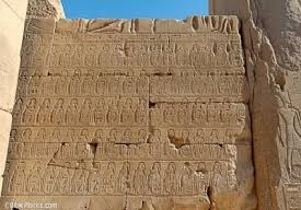 Sheshong's wall of prisoners at Karnak